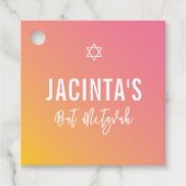 Étiquettes Cadeau dégradé jaune rose étoile bat mitzvah moderne (Devant)