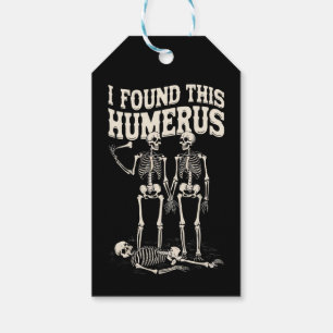 Étiquettes-cadeau Déguisement drôle d'Halloween squelette os humérus