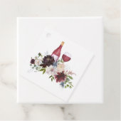 Étiquettes Cadeau Dégustation de vin floral bordeaux et rose clair (En situation)