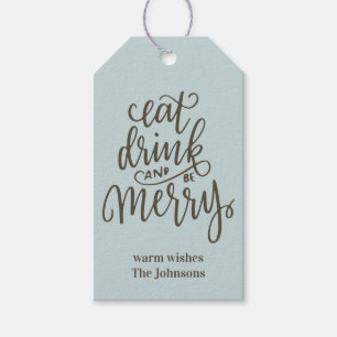 Étiquettes-cadeau Dégustez un verre et soyez heureux Script Trypogr