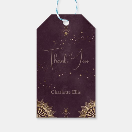 Étiquettes-cadeau Déjeuner de mariage Ciel et Lune Bourgueil Céleste (Devant)