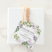 Étiquettes Cadeau Délicat Lilac violet Mariage Floral Merci (En situation)