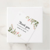 Étiquettes Cadeau Delicate fleur sauvage rose merci mariage (En situation)