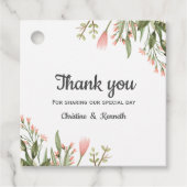 Étiquettes Cadeau Delicate fleur sauvage rose merci mariage (Devant)