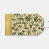 Étiquettes-cadeau Delicate Green Shamrocks Seamless (Devant (Horizontal))