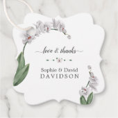 Étiquettes Cadeau Delicate Luau Aquarelle blanche Mariage orchidée (Devant)