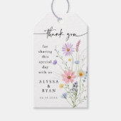 Étiquettes-cadeau Delicate Wildflower Meadow Wedding Thank You (Devant)