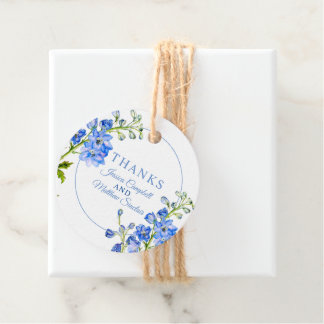Étiquettes Cadeau Delphinium blue watercolor thank you favor wedding