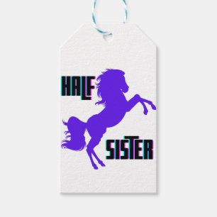 Étiquettes-cadeau Demi-Soeur Pony Violet frère
