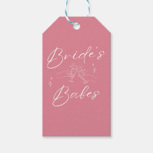 Étiquettes-cadeau Demoiselle d'honneur de fête de bachelorette rose 