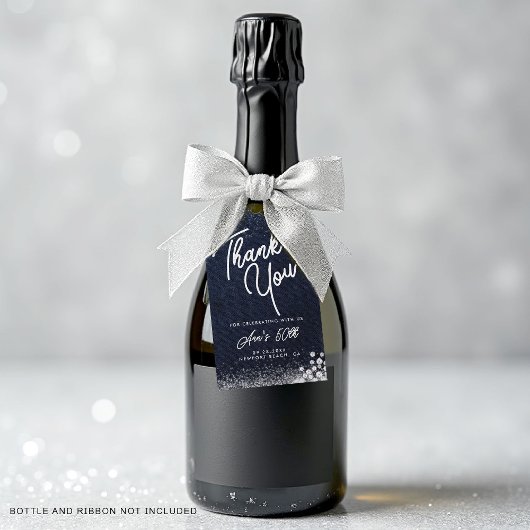 Étiquettes-cadeau Denim Diamonds Bling Classy Elegant Party Welcome