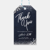 Étiquettes-cadeau Denim Diamonds Bling Classy Elegant Party Welcome (Devant)