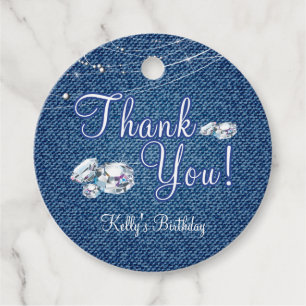Étiquettes Cadeau Denim et diamants