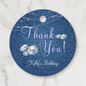 Étiquettes Cadeau Denim et diamants (Dos)