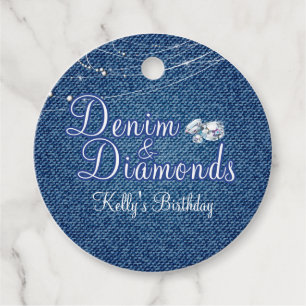 Étiquettes Cadeau Denim et diamants