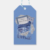 Étiquettes-cadeau Denim Jean poches, chatons et dentelle (Dos)