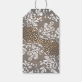 Étiquettes-cadeau Dentelle bois et or Confetti Mariage rustique (Dos)