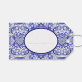 Étiquettes-cadeau dentelle en céramique Bleu de Grèce (Devant (Horizontal))