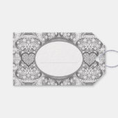 Étiquettes-cadeau Dentelle en céramique Gris (Devant (Horizontal))