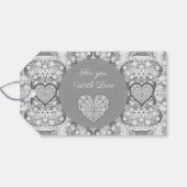 Étiquettes-cadeau Dentelle en céramique Gris (Dos (Horizontal))