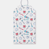 Étiquettes-cadeau Dents et outils Motif dentaire Merci (Dos)