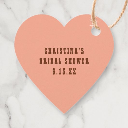 Étiquettes Cadeau Dernier Rodéo Rétro Western Cœur Doux Mariage (Dos)