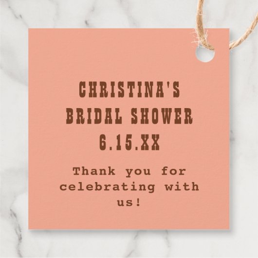 Étiquettes Cadeau Dernier Rodéo Rétro Western Cœur Doux Mariage (Dos)