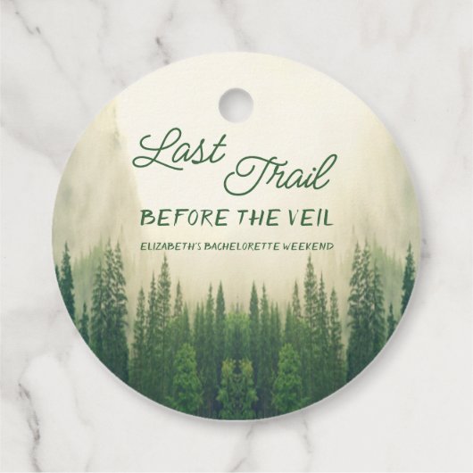 Étiquettes Cadeau Dernier Sentier Avant La Bachelorette Du Voile (Dos)
