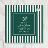 Étiquettes Cadeau Dernier Swing avant l'anneau vert enterrement de v (Dos)