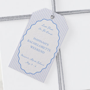 Étiquettes-cadeau Dernier Toast sur la Côte Bachelorette Bleue Party