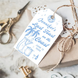 Étiquettes-cadeau Dernier Toast Sur La Côte Bachelorette Fête Côtièr
