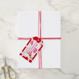 Étiquettes-cadeau Dernière Cowgirl de Rodéo Rouge et Rose Enterremen