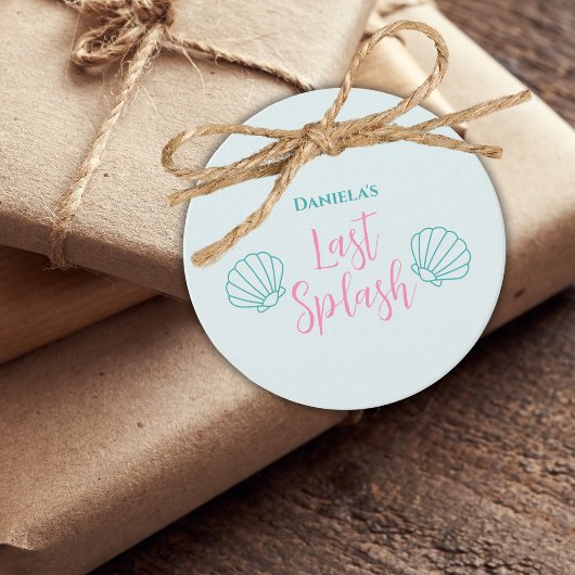Étiquettes Cadeau Dernière Fête de Fille de Mermaid Shell Beach