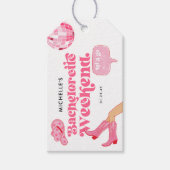 Étiquettes-cadeau Dernière soirée de bachelorette de rodéo de disco (Devant)