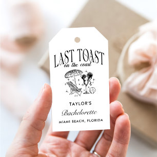 Étiquettes-cadeau Dernière Toast sur la Côte Fête de Bachelorette