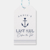 Étiquettes-cadeau Dernière voile avant le Voile Bachelorette Favor (Devant)