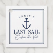 Étiquettes Cadeau Dernière voile avant le Voile Nautique Bachelorett (Devant)