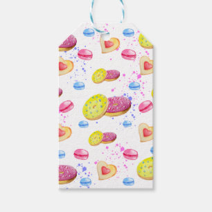 Étiquettes-cadeau Des beignets sucrés avec glaçure colorée