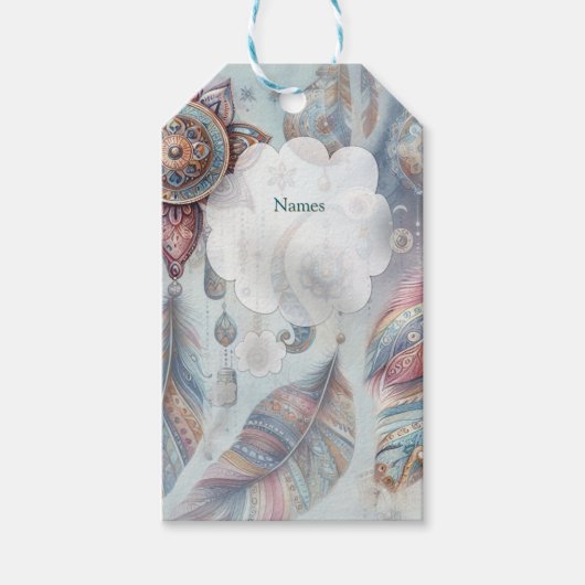 Étiquettes-cadeau Des dragueurs sur le thème bohème (Devant)