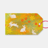 Étiquettes-cadeau Des lapins blancs sur un pré (Devant (Horizontal))