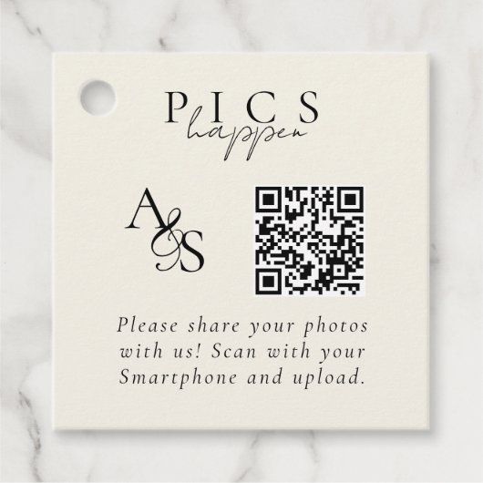 Étiquettes Cadeau Des photos ! Photo, QR-Code, Mariage (Devant)
