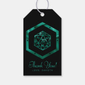 Étiquettes-cadeau Dés RPG | Émeraude Imaginaire Tabletop Gamer Perso (Dos)