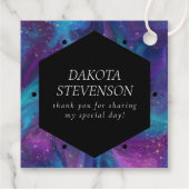 Étiquettes Cadeau Dés RPG | Nebula Retro Tabletop Gamer Merci (Dos)