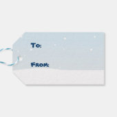 Étiquettes-cadeau Des Snowmen mignons souhaitant un joyeux anniversa (Dos Horizontal)