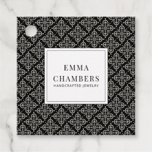 Étiquettes Cadeau Design de bijoux noir blanc Motif Motif Prix
