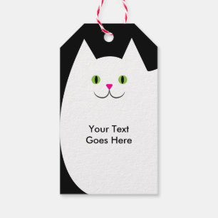 Étiquettes-cadeau Design de chat noir et blanc