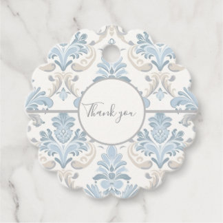 Étiquettes Cadeau Design de défilement bleu et gris