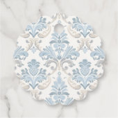 Étiquettes Cadeau Design de défilement bleu et gris (Dos)