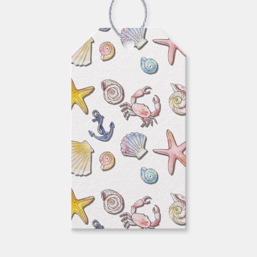 Étiquettes-cadeau Design de plage simple et agréable (Devant)