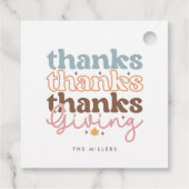 Étiquettes Cadeau Design de typographie super Thanksgiving (Dos)